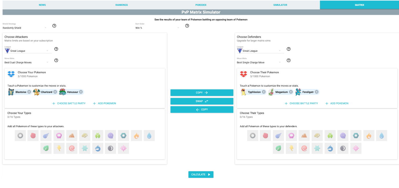 Pokemon Matrix