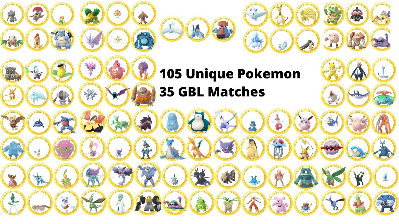Using 105 Unique Great League Pokemon in 35 Go Battle League Matches